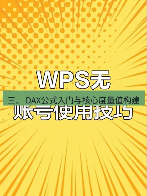wps 三、 DAX公式入门与核心度量值构建