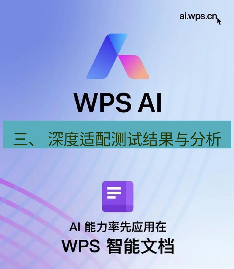 wps 三、 深度适配测试结果与分析