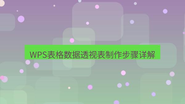 WPS表格数据透视表制作步骤详解