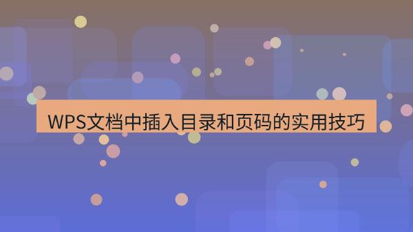 WPS文档中插入目录和页码的实用技巧