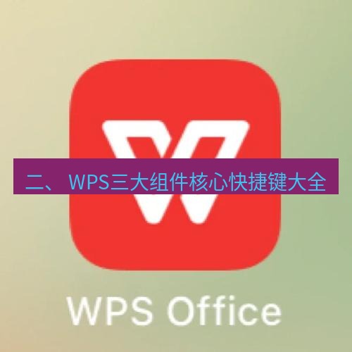 wps 二、 WPS三大组件核心快捷键大全