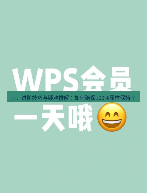 wps 三、进阶技巧与疑难排解：如何确保100%原样保持？