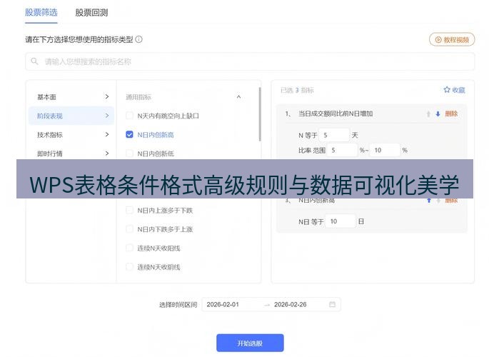 wps WPS表格条件格式高级规则与数据可视化美学