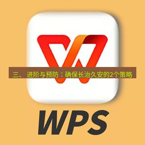 wps 三、 进阶与预防：确保长治久安的2个策略