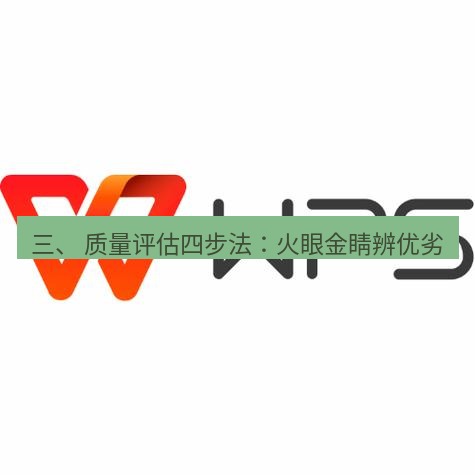 wps 三、 质量评估四步法：火眼金睛辨优劣