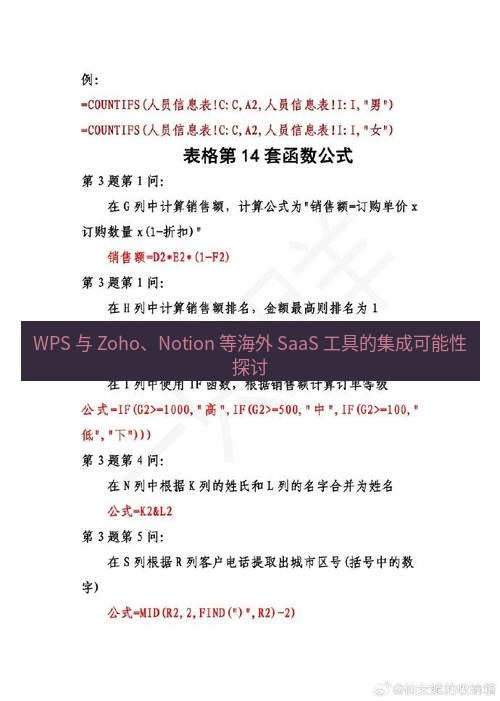 wps WPS 与 Zoho、Notion 等海外 SaaS 工具的集成可能性探讨