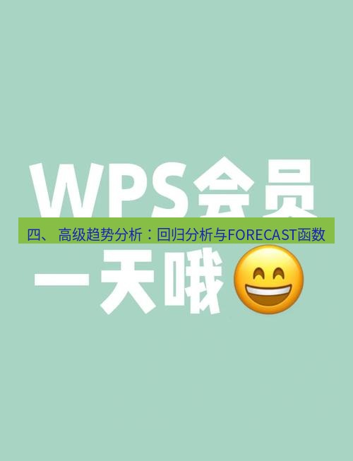 wps 四、 高级趋势分析：回归分析与FORECAST函数